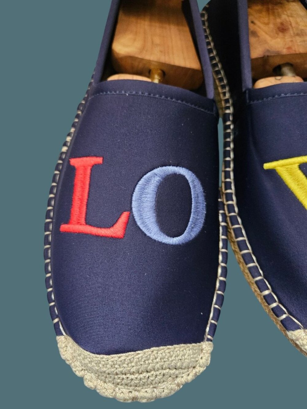 Sea Star Beachwear Espadrille Embroidered "LOVE" Slip On Water Shoes Women 12 - Picture 7 of 15